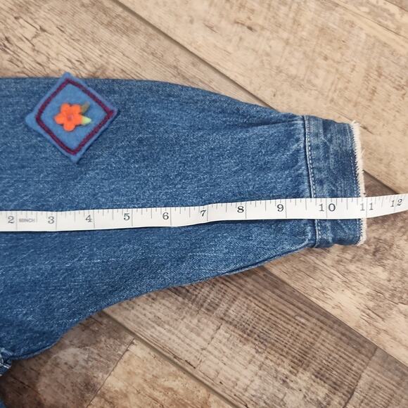 Girls 3T Denim Jacket patches with floral applique oversized look JM Originals - Picture 10 of 10